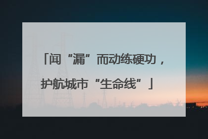 闻“漏”而动练硬功，护航城市“生命线”