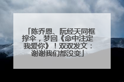 陈乔恩、阮经天同框撑伞，梦回《命中注定我爱你》！双双发文：谢谢我们都没变