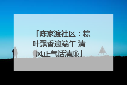 陈家渡社区：粽叶飘香迎端午 清风正气话清廉