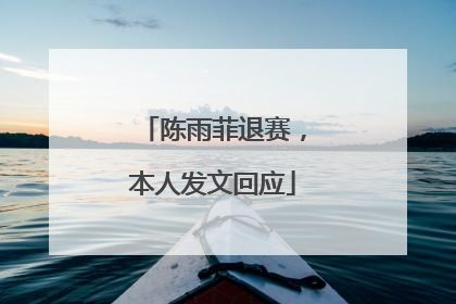 陈雨菲退赛，本人发文回应