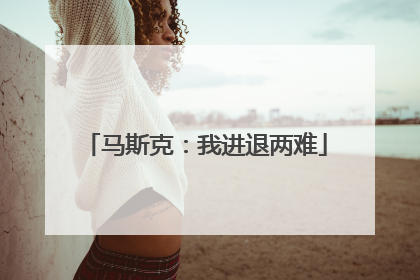 马斯克：我进退两难
