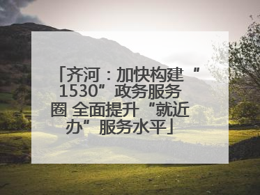 齐河：加快构建“1530”政务服务圈 全面提升“就近办”服务水平