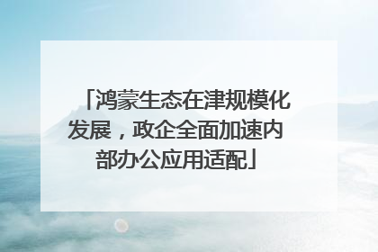 鸿蒙生态在津规模化发展，政企全面加速内部办公应用适配