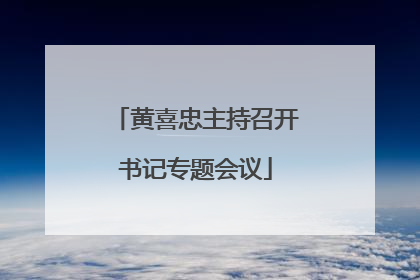 黄喜忠主持召开书记专题会议