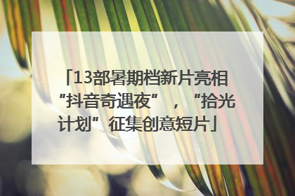 13部暑期档新片亮相“抖音奇遇夜”，“拾光计划”征集创意短片