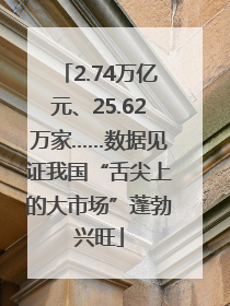 2.74万亿元、25.62万家……数据见证我国“舌尖上的大市场”蓬勃兴旺