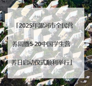 2025年漯河市全民营养周暨5·20中国学生营养日启动仪式顺利举行