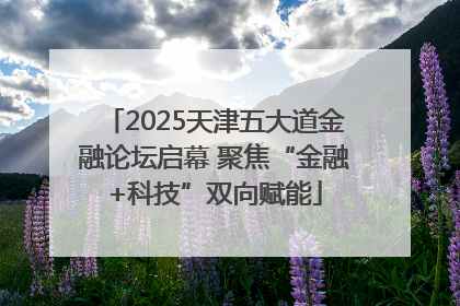 2025天津五大道金融论坛启幕 聚焦“金融+科技”双向赋能