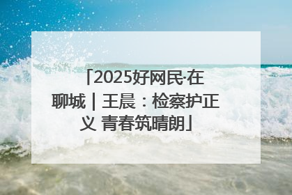 2025好网民·在聊城｜王晨：检察护正义 青春筑晴朗