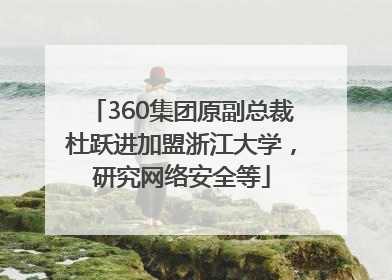 360集团原副总裁杜跃进加盟浙江大学，研究网络安全等