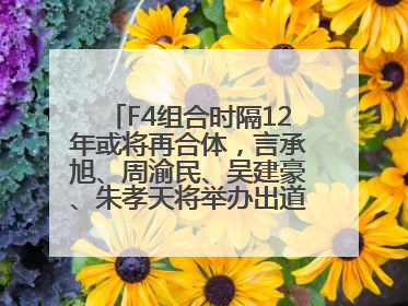F4组合时隔12年或将再合体，言承旭、周渝民、吴建豪、朱孝天将举办出道25周年演唱会